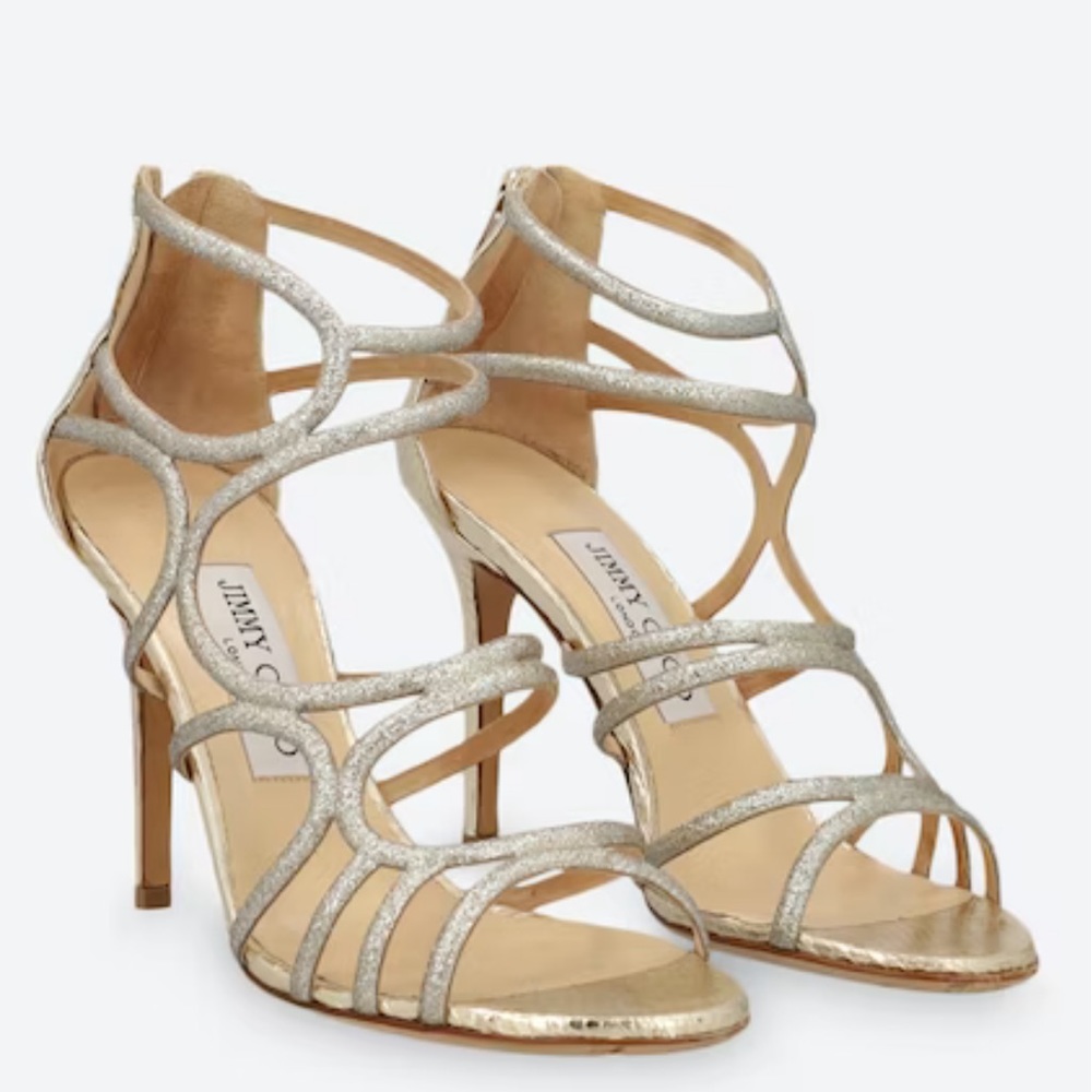 Jimmy Choo Silver Strappy Heels